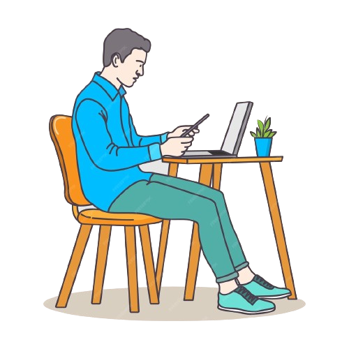 Girl is working on laptop at a remote job.png
